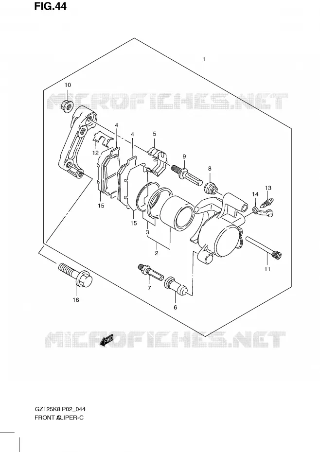 ETRIER DE FREIN AVANT Suzuki MOTO 125 MARAUDER 2010  GZ125L0(P02)