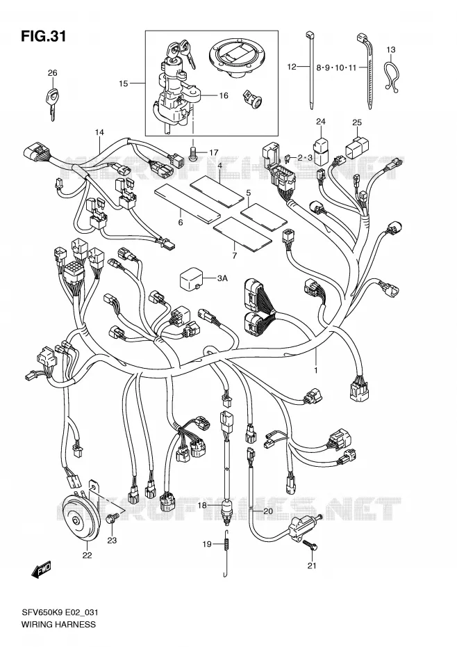 FAISCEAU ELECTRIQUE Suzuki MOTO 650 GLADIUS 2010  SFV650UL0(E2)