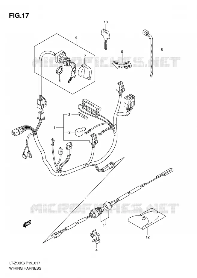 FAISCEAU ELECTRIQUE Suzuki QUAD 50 QUADSPORT 2012  LT-Z50K9(P19)