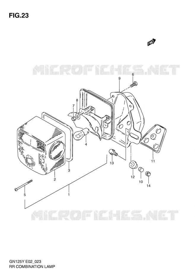 FEU ARRIERE (MODELE V/W/X E1,E71,P9) Suzuki MOTO 125 GN 1997  GN125V(E2)