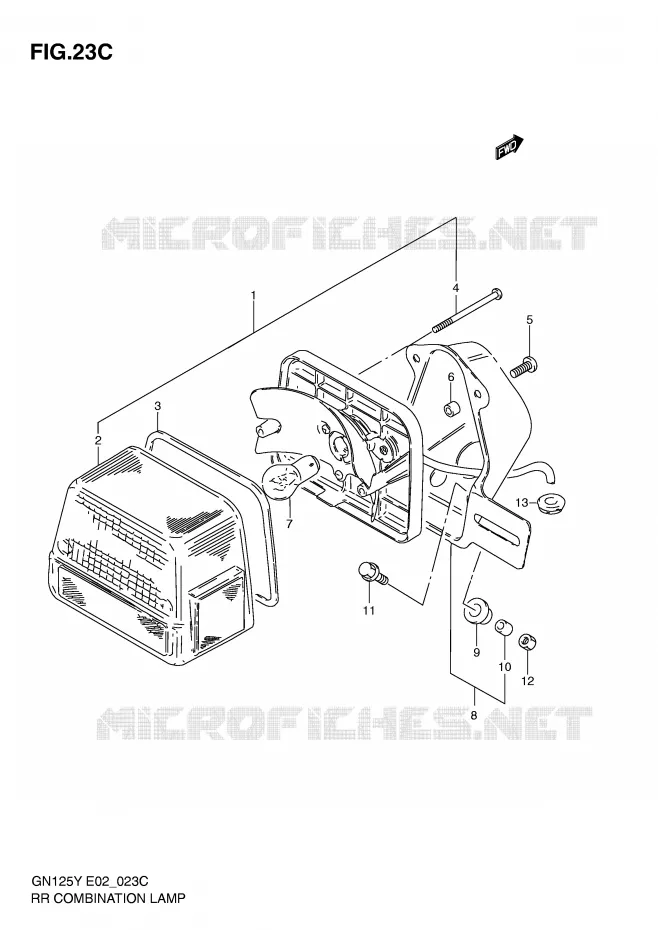 FEU ARRIERE (MODELE V/W/X/Y/K1 E1,E30) Suzuki MOTO 125 GN 2000  GN125Y(E4)