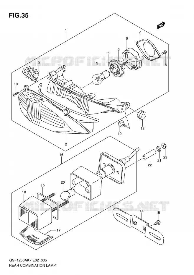 FEU ARRIERE Suzuki MOTO 1250 BANDIT-S 2009  GSF1250SK9(E2)