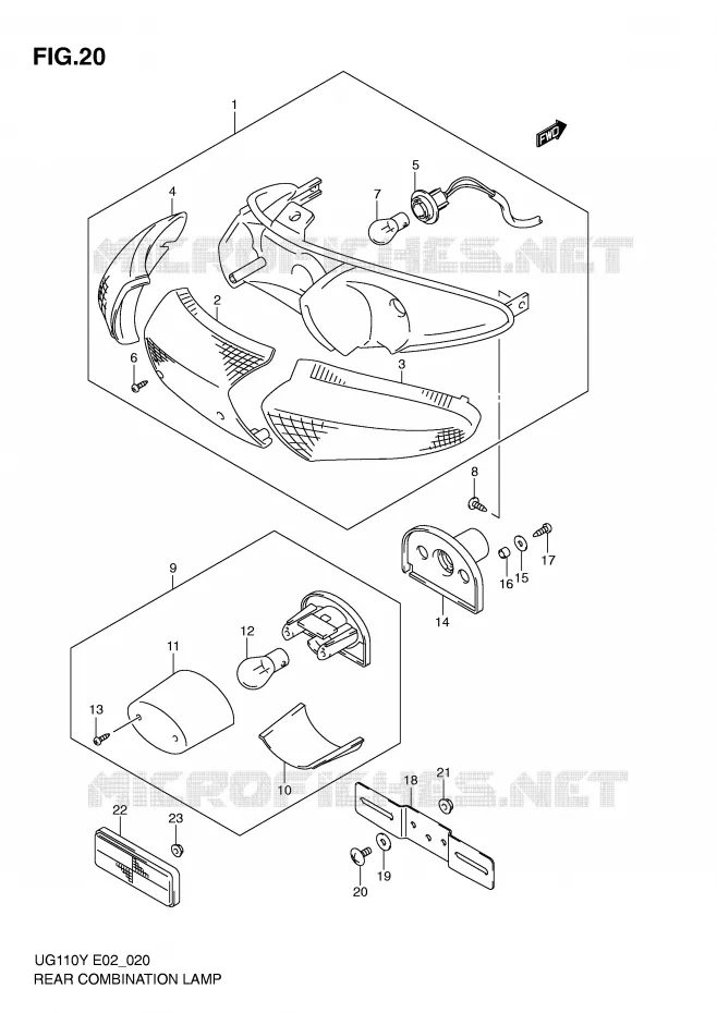 FEU ARRIERE Suzuki SCOOTER 110 UG 2000  UG110Y(E2)