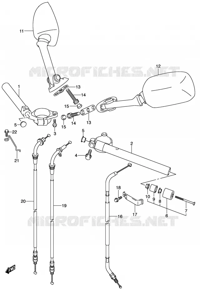 GUIDON (MODELE K2/K3) Suzuki MOTO 750 GSX-R 2000  GSX-R750U1Y(E2)