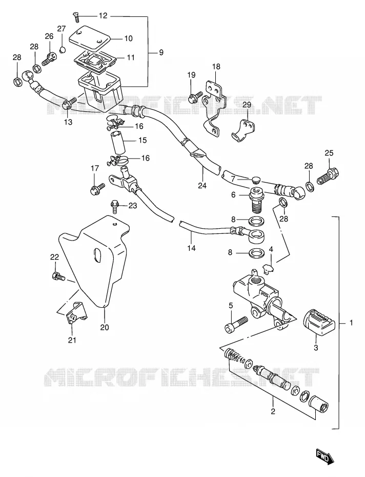 MAITRE CYLINDRE ARRIERE Suzuki MOTO 1400 INTRUDER 1998  VS1400GLPW(E2)