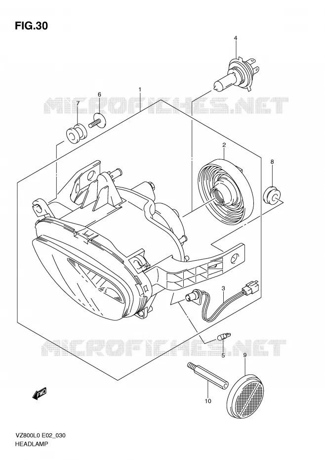 PHARE Suzuki MOTO 800 MARAUDER 2010  VZ800UEL0(E2)