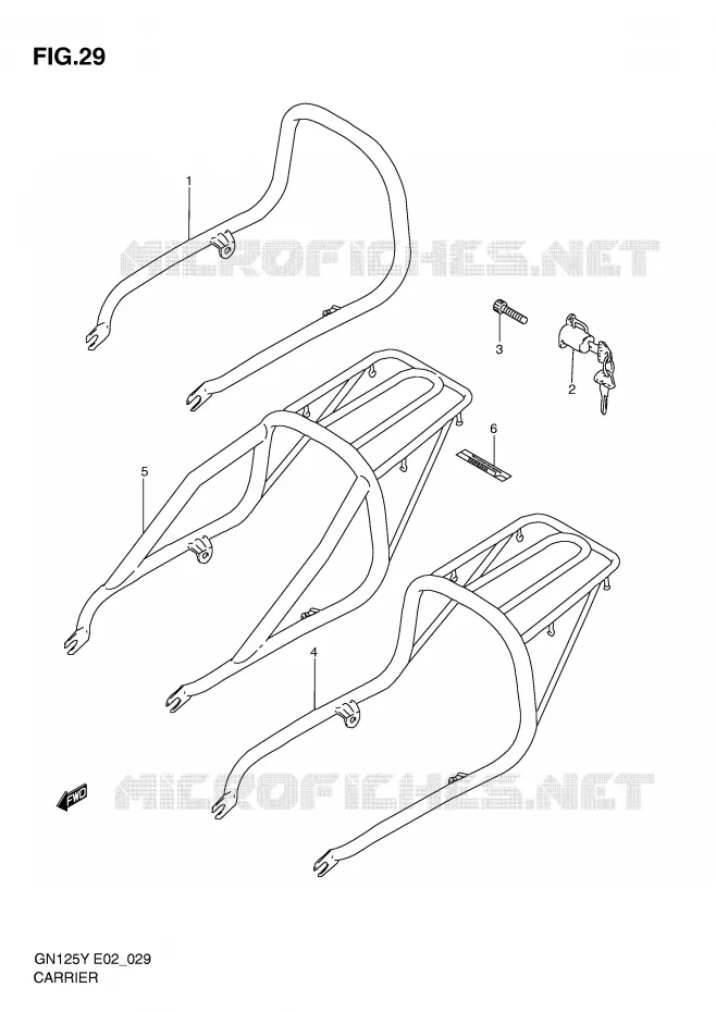 PORTE PAQUET Suzuki MOTO 125 GN 2000  GN125Y(E4)