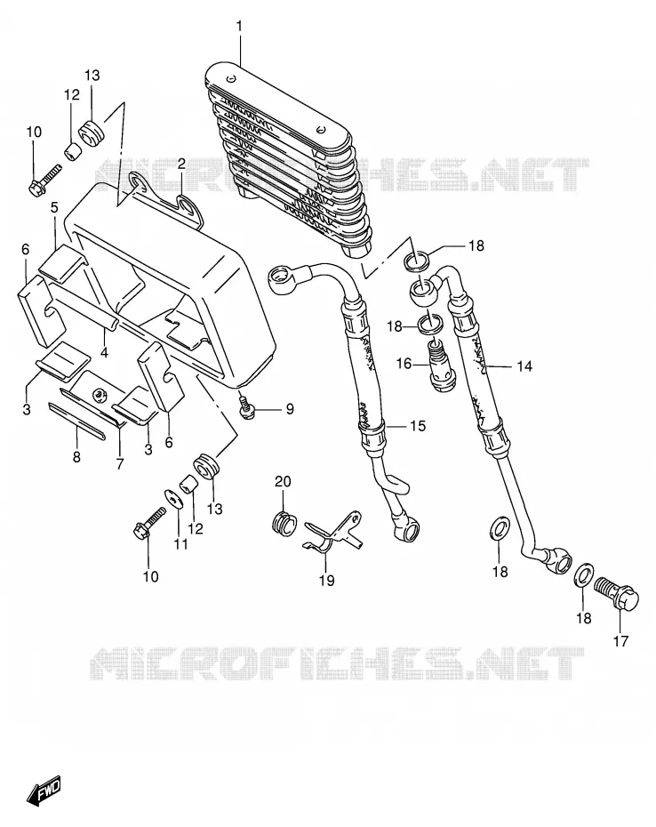 RADIATEUR D'HUILE Suzuki MOTO 1400 INTRUDER 1999  VS1400GLPX(E2)