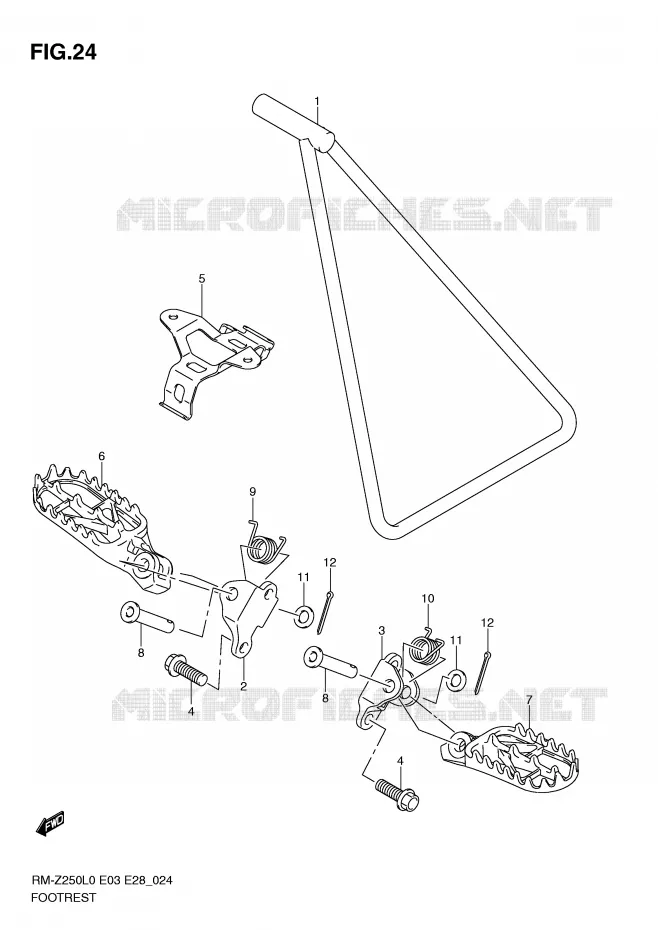REPOSE PIED Suzuki MOTO 250 RM-Z 2010  RM-Z250L0(E3/E28)