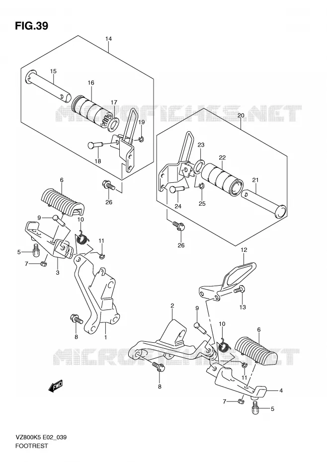 REPOSE PIED Suzuki MOTO 800 MARAUDER 2007  VZ800UK7(E2)