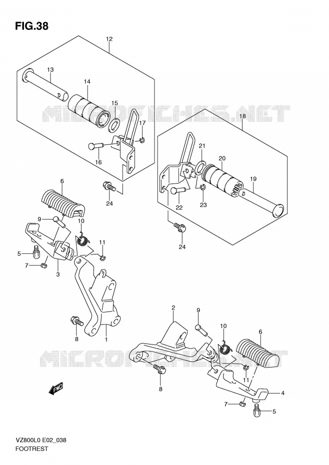 REPOSE PIED Suzuki MOTO 800 MARAUDER 2010  VZ800L0(E2)