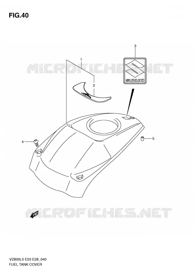 RESERVOIR D'ESSENCE - COUVERCLES Suzuki MOTO 800 MARAUDER 2010  VZ800L0(E3/E28)