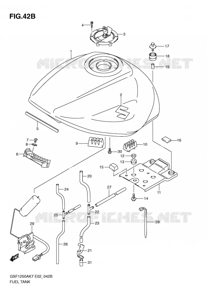 RESERVOIR D'ESSENCE (MODEL L0) Suzuki MOTO 1250 BANDIT-S 2007  GSF1250SK7(E2)