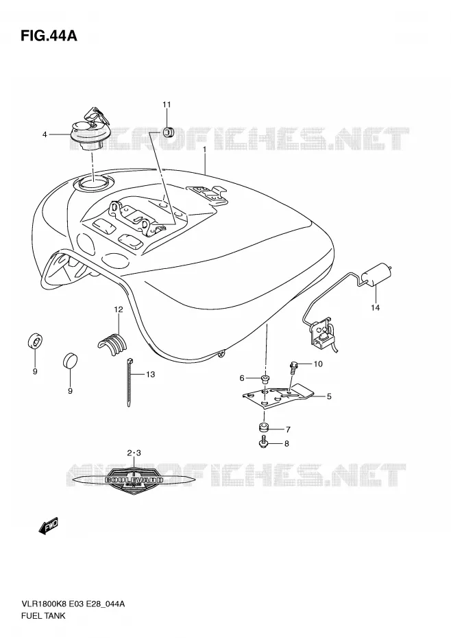 RESERVOIR D'ESSENCE (VLR1800L0) Suzuki MOTO 1800 BOULEVARD 2009  VLR1800TK9(E3/E28)