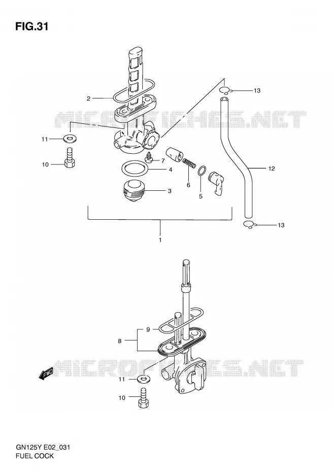 ROBINET D'ESSENCE Suzuki MOTO 125 GN 1999  GN125X(E4)