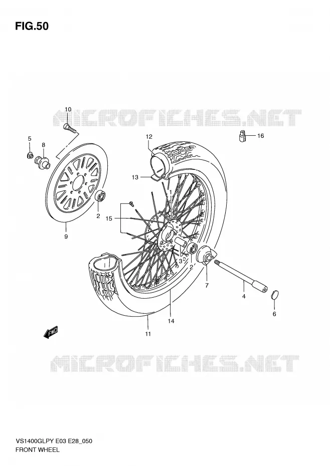 ROUE AVANT Suzuki MOTO 1400 INTRUDER 1999  VS1400GLPX(E3/E28)