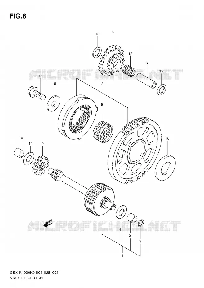 ROUE LIBRE DE DEMARREUR Suzuki MOTO 1000 GSX-R 2010  GSX-R1000L0(E3/E28)
