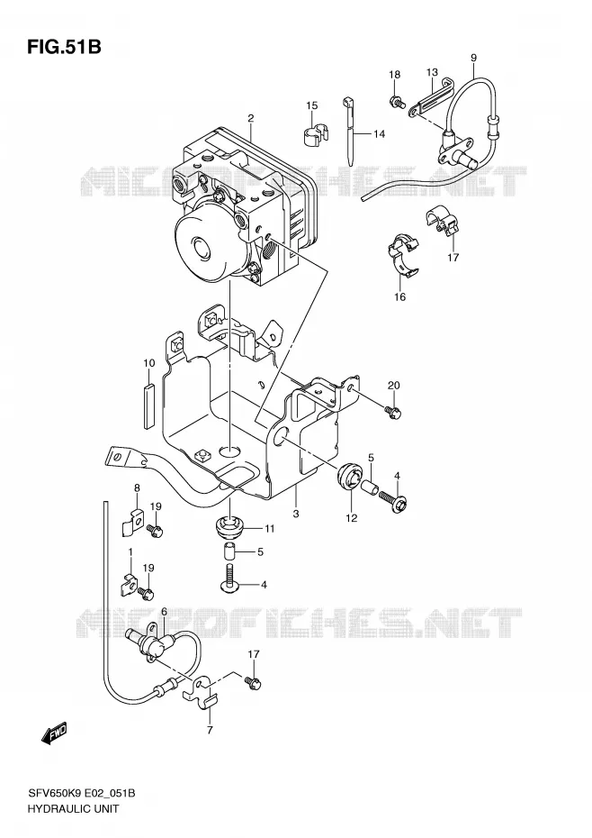 SYSTÈME ABS(SFV650AK9/UAK9/AL0/UAL0) Suzuki MOTO 650 GLADIUS 2010  SFV650L0(E2)