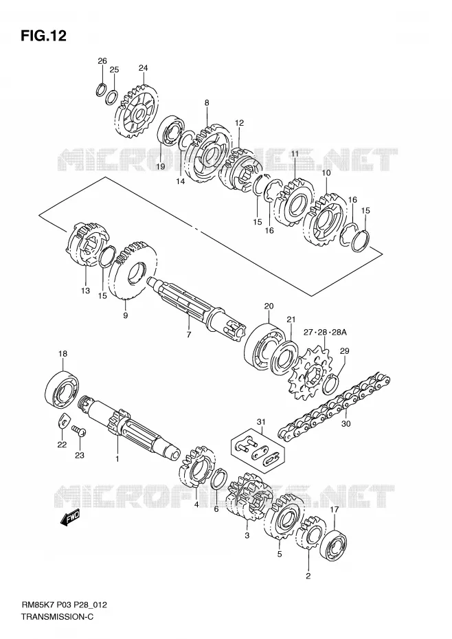 TRANSMISSION Suzuki MOTO 85 RM 2008  RM85LK8(P3/P28)