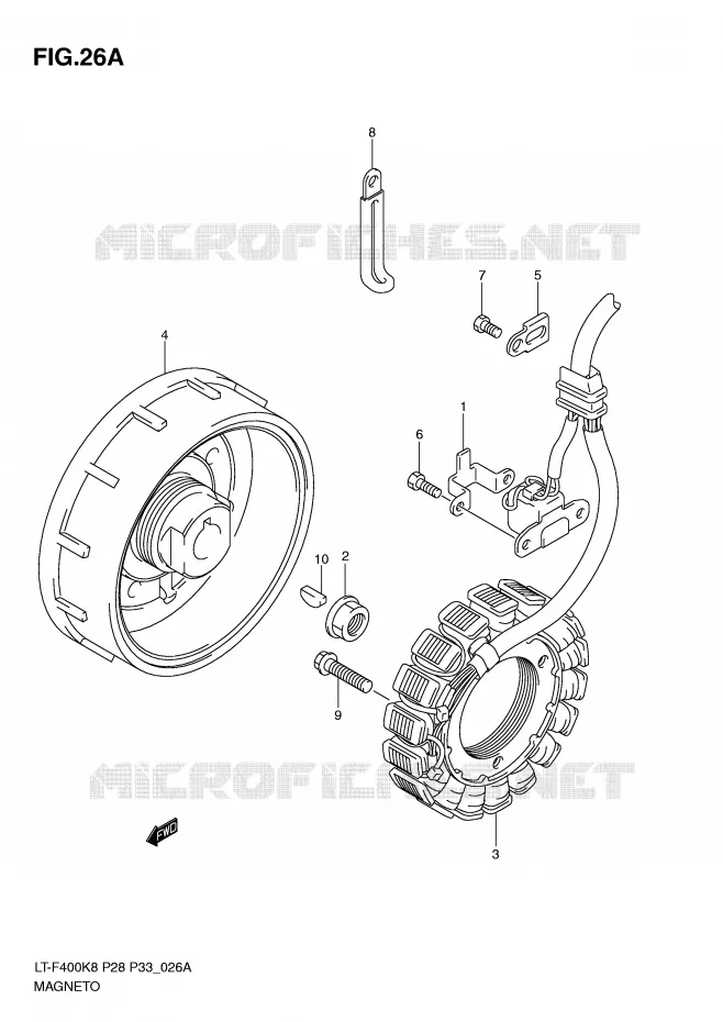 ALLUMAGE ROTOR - STATOR (MODEL L0) Suzuki QUAD 400 KINGQUAD 2008  LT-F400K8(P28/P33)