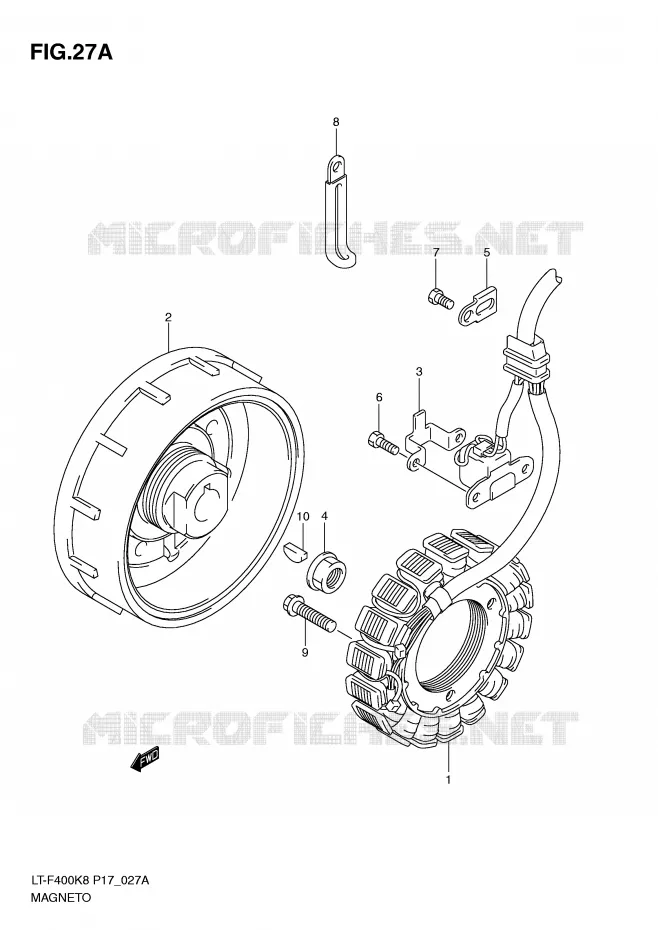 ALLUMAGE ROTOR - STATOR (MODEL L0) Suzuki QUAD 400 KINGQUAD 2010  LT-F400L0(P17)