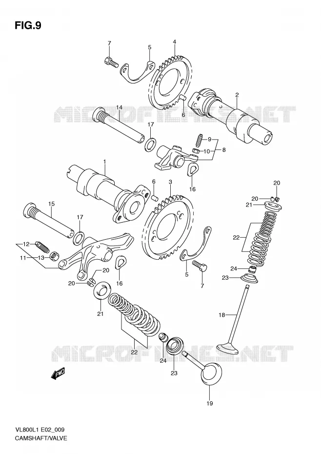 ARBRE A CAMES - SOUPAPES Suzuki MOTO 800 VOLUSIA 2011  VL800UEL1(E2)