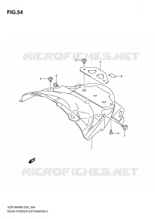 BAVETTE ARRIERE Suzuki MOTO 1800 INTRUDER 2007  VZR1800ZU2K7(E2)