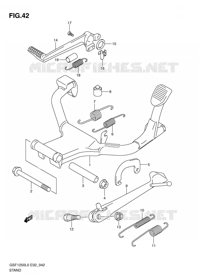 BEQUILLE Suzuki MOTO 1250 BANDIT-N 2010  GSF1250L0(E2)