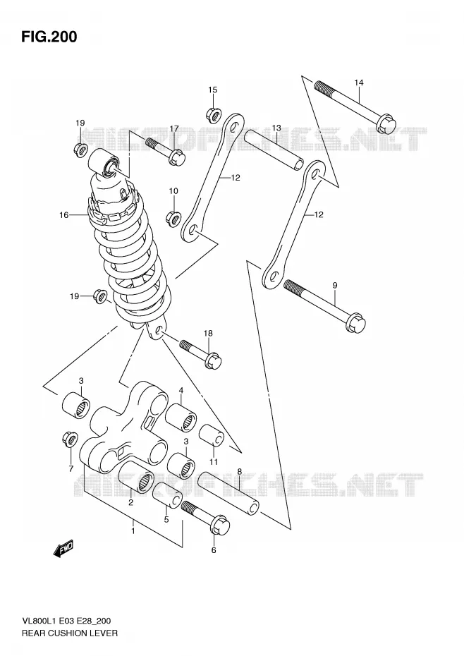 BIELLETTE DE SUSPENSION ARRIERE (VL800CL1 E33) Suzuki MOTO 800 VOLUSIA 2011  VL800CL1(E3/E28)