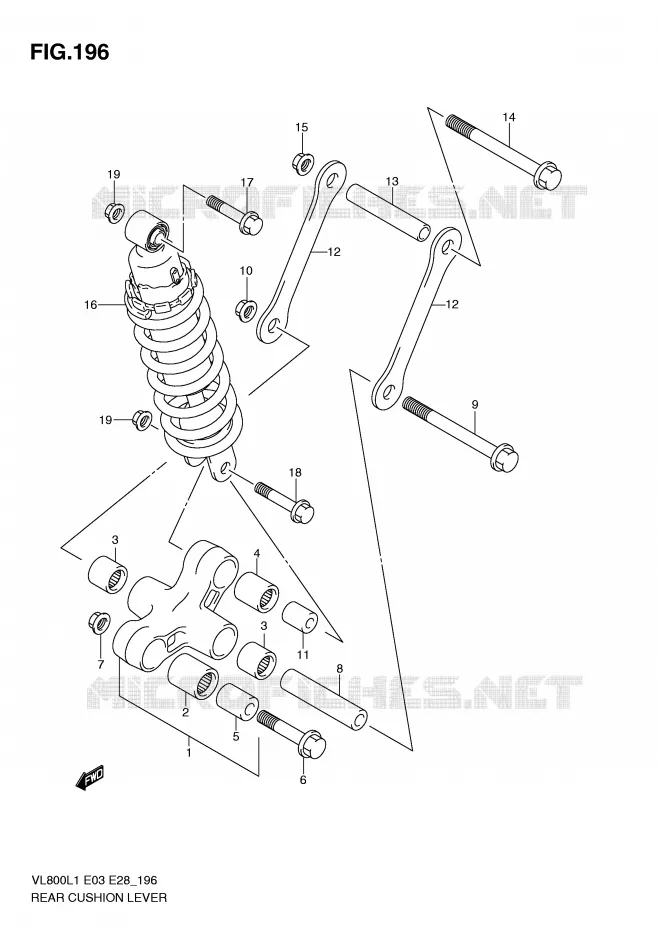 BIELLETTE DE SUSPENSION ARRIERE (VL800L1 E28) Suzuki MOTO 800 VOLUSIA 2011  VL800CL1(E3/E28)