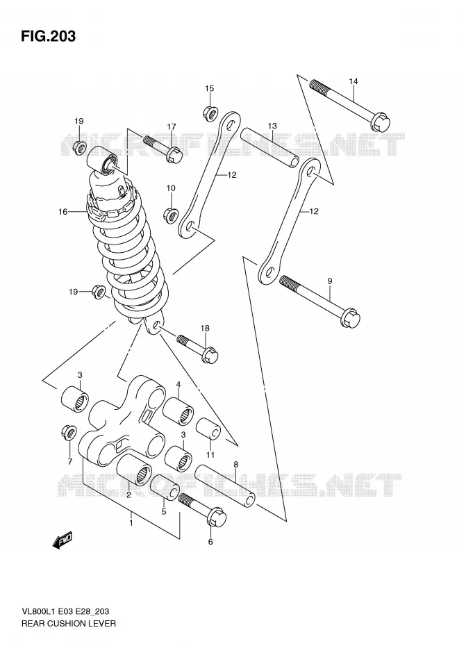BIELLETTE DE SUSPENSION ARRIERE (VL800TL1 E33) Suzuki MOTO 800 VOLUSIA 2011  VL800L1(E3/E28)