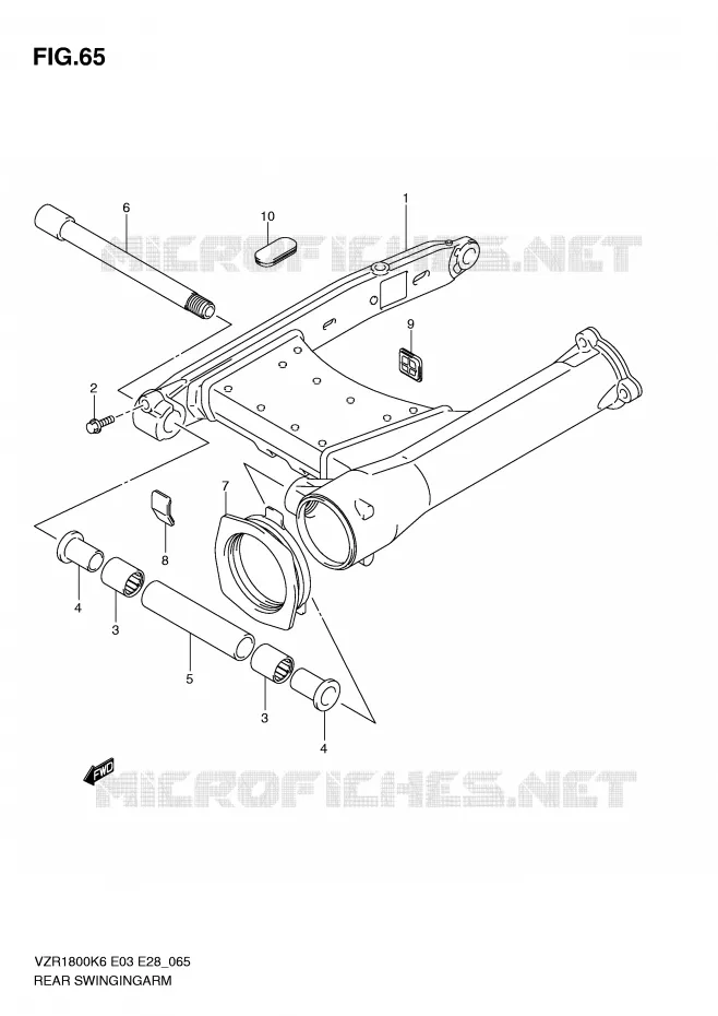 BRAS OSCILLANT ARRIERE Suzuki MOTO 1800 INTRUDER 2008  VZR1800NK8(E3/E28)