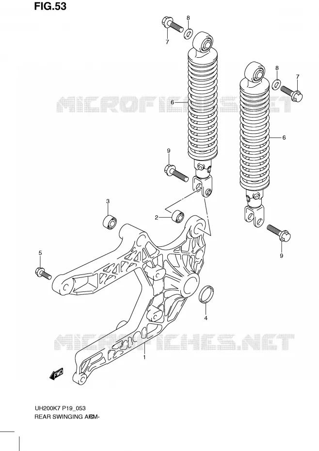 BRAS OSCILLANT ARRIERE Suzuki SCOOTER 200 BURGMAN 2007  UH200K7(P19)