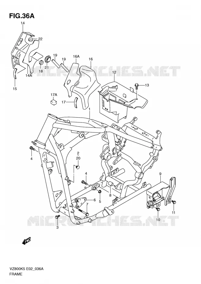 CADRE (MODEL K9) Suzuki MOTO 800 MARAUDER 2008  VZ800UK8(E2)