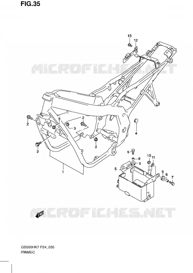 CADRE Suzuki MOTO 500 GS-E 2010  GS500HL0(P24)