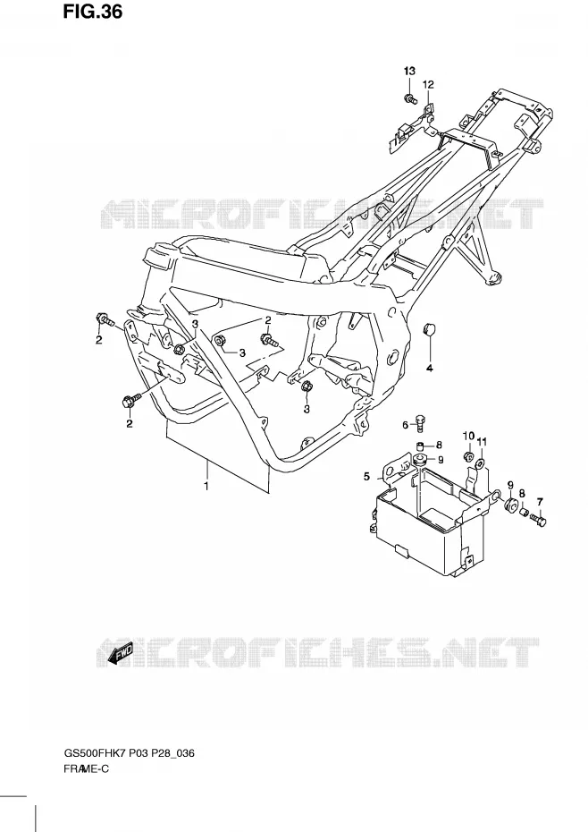 CADRE Suzuki MOTO 500 GS-F 2010  GS500FHL0(P3)