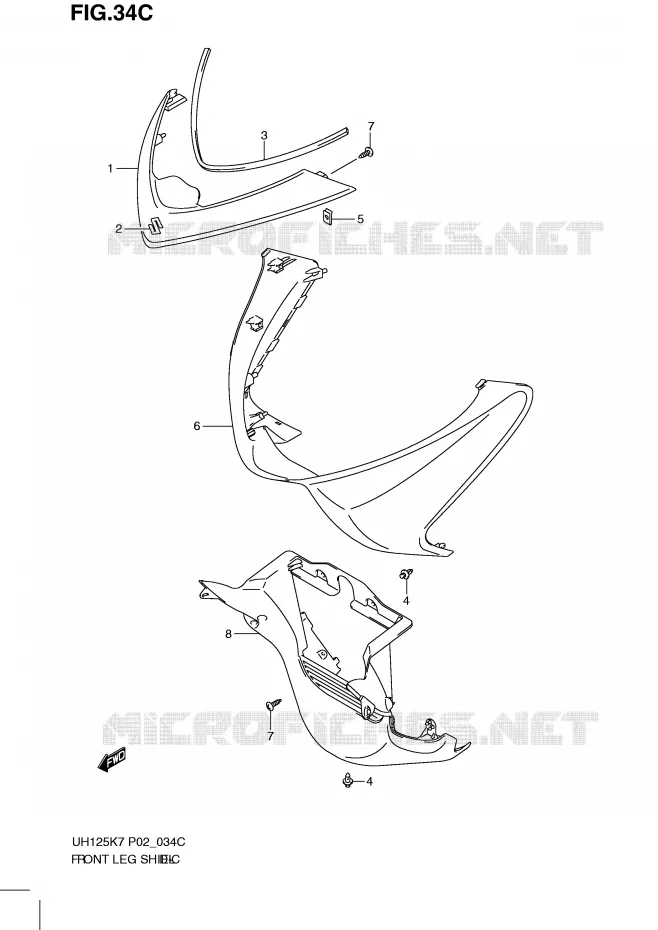 CARENAGE AVANT (MODEL L0) Suzuki SCOOTER 125 BURGMAN 2012  UH125GL0(P2)