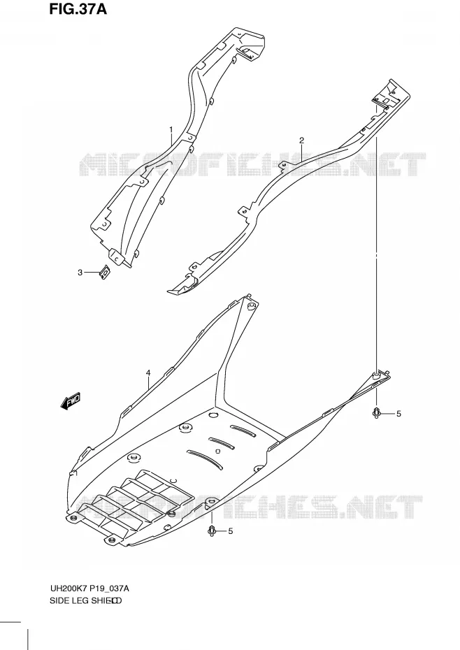 CARENAGES INFERIEURS (MODEL K8) Suzuki SCOOTER 200 BURGMAN 2008  UH200GK8(P19)