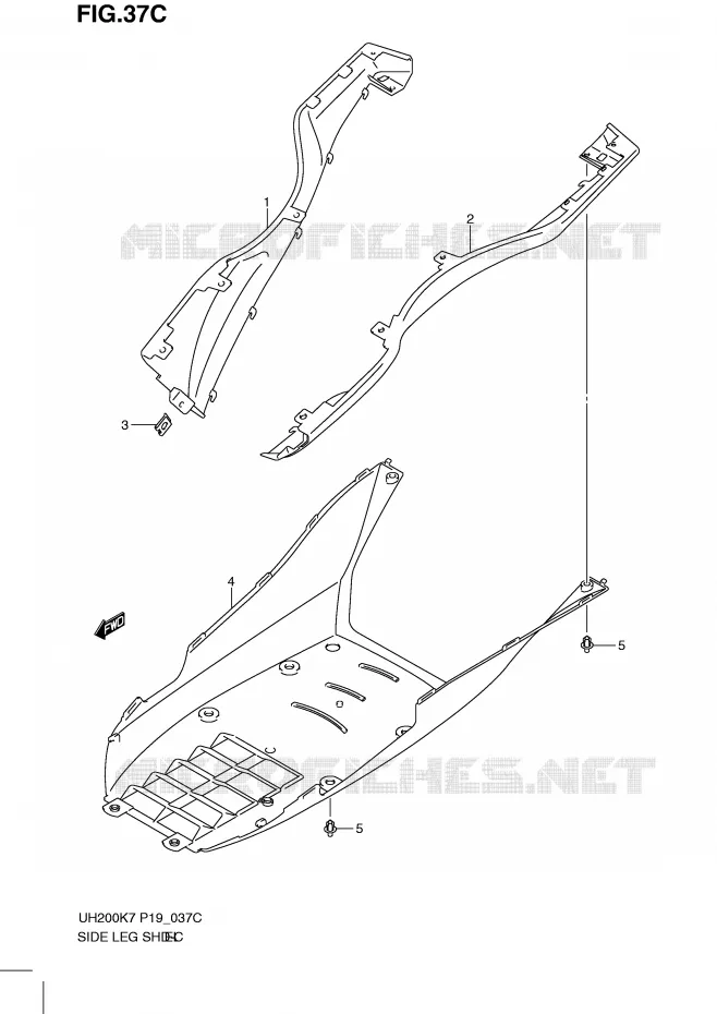 CARENAGES INFERIEURS (MODEL L0) Suzuki SCOOTER 200 BURGMAN 2010  UH200L0(P19)