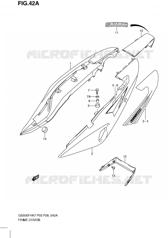 CARENAGES (MODEL K8) Suzuki MOTO 500 GS-F 2007  GS500FHK7(P3)