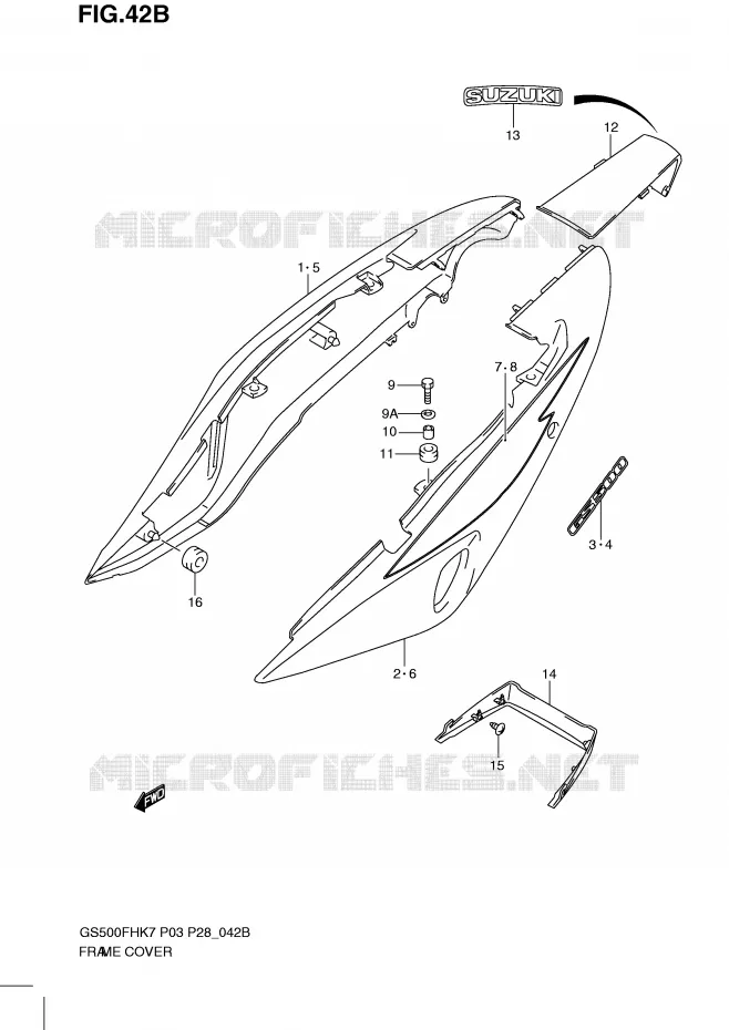 CARENAGES (MODEL K9) Suzuki MOTO 500 GS-F 2007  GS500FHK7(P3)