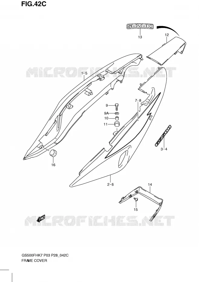 CARENAGES (MODEL L0) Suzuki MOTO 500 GS-F 2007  GS500FHK7(P3)