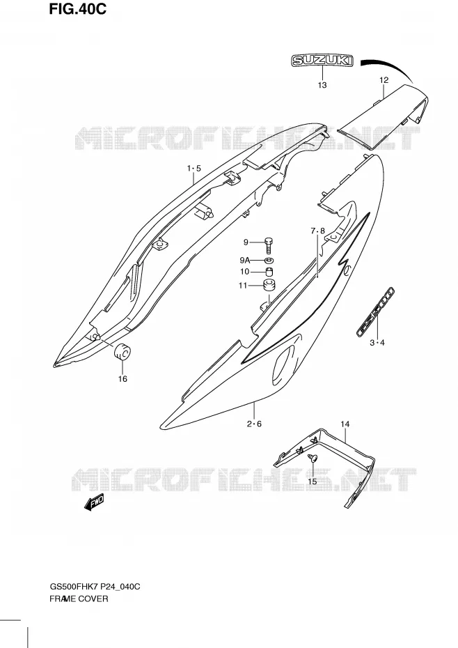 CARENAGES (MODEL L0) Suzuki MOTO 500 GS-F 2010  GS500FHL0(P24)
