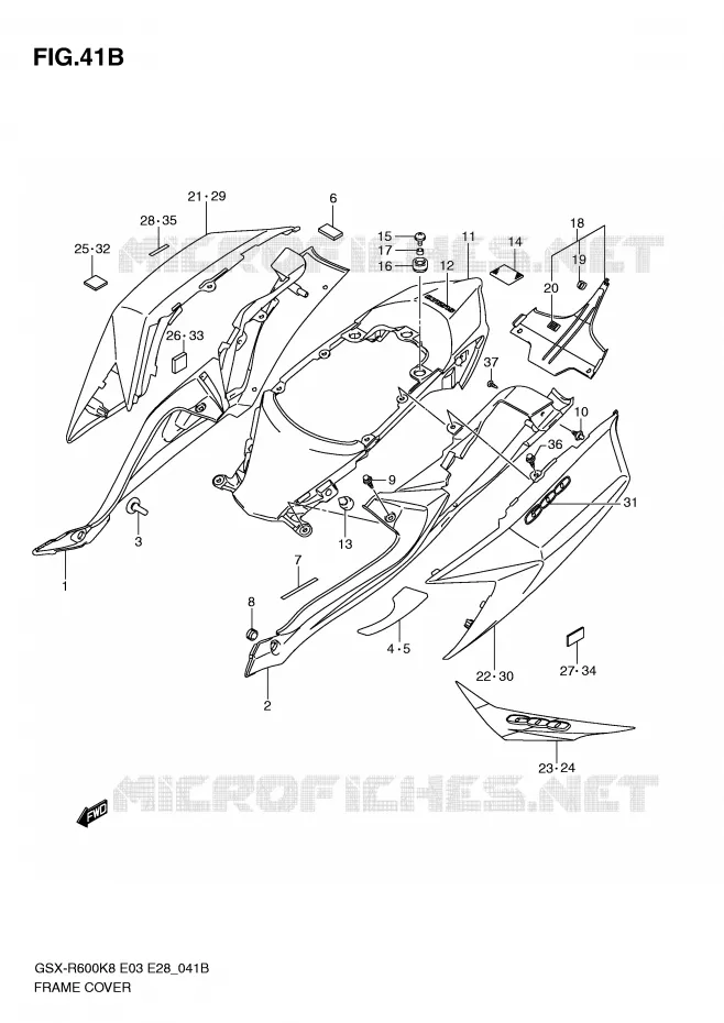 CARENAGES (MODEL L0) Suzuki MOTO 600 GSX-R 2008  GSX-R600K8(E3/E28)