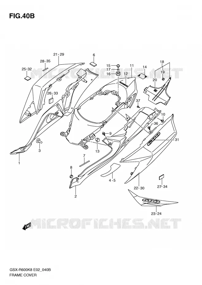 CARENAGES (MODEL L0) Suzuki MOTO 600 GSX-R 2010  GSX-R600UFL0(E2)