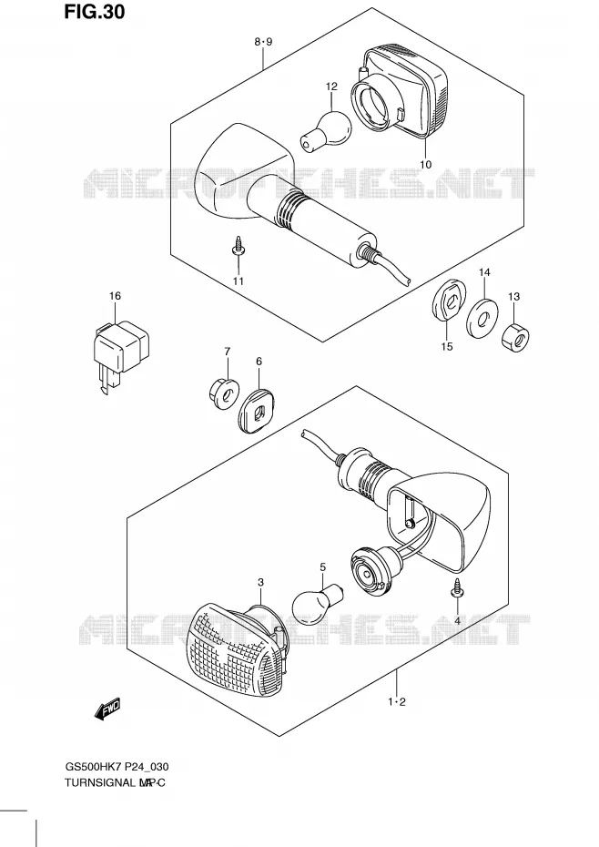 CLIGNOTANTS (GS500FH) Suzuki MOTO 500 GS-F 2009  GS500FHK9(P24)