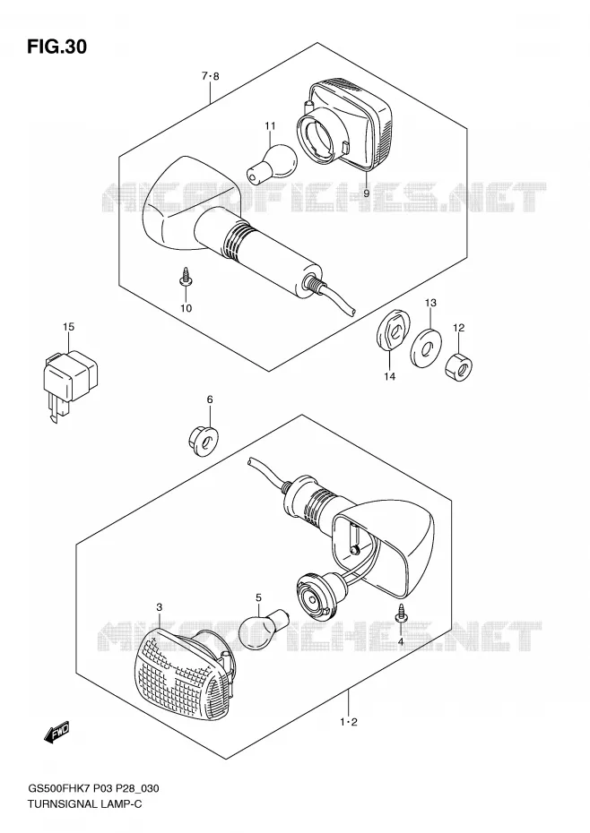 CLIGNOTANTS (GS500H P28, P95) Suzuki MOTO 500 GS-F 2010  GS500FHL0(P3)