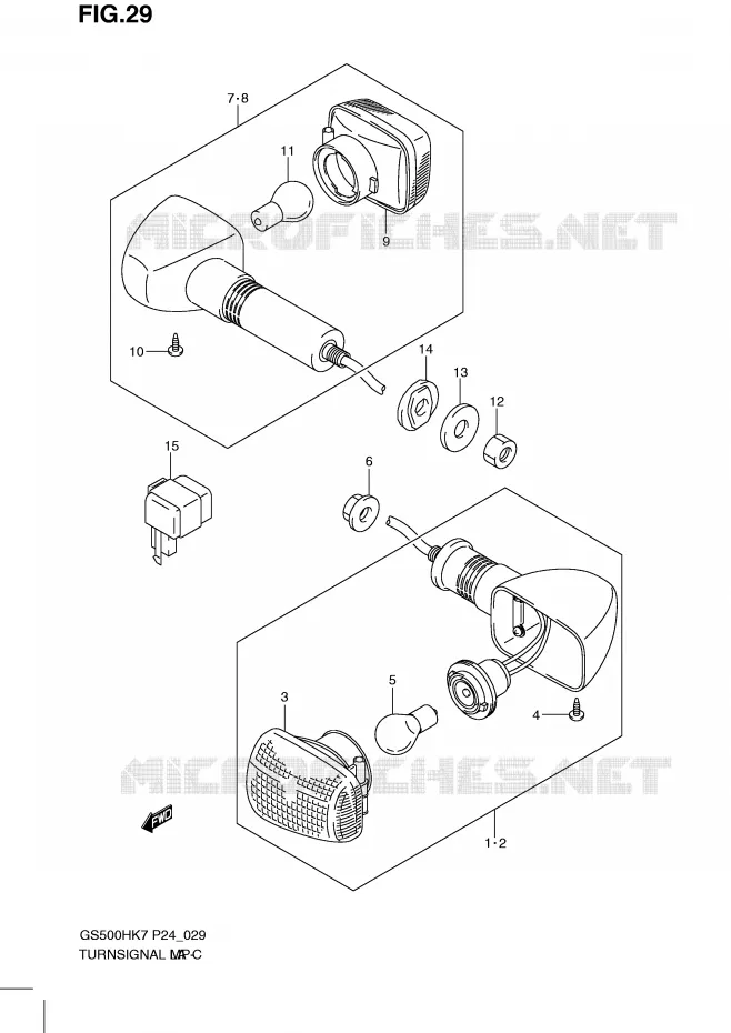 CLIGNOTANTS (GS500H) Suzuki MOTO 500 GS-F 2009  GS500FHK9(P24)