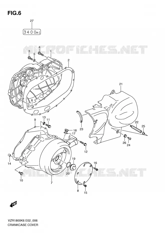 COUVERCLES DE CARTERS (MODEL K6/K7) Suzuki MOTO 1800 INTRUDER 2009  VZR1800K9(E2)