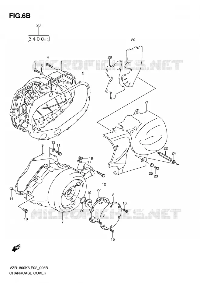 COUVERCLES DE CARTERS (MODEL L0) Suzuki MOTO 1800 INTRUDER 2007  VZR1800ZU2K7(E2)